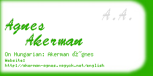 agnes akerman business card